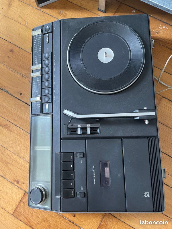 Tourne disque vintage Philips avec enceintes - Collection