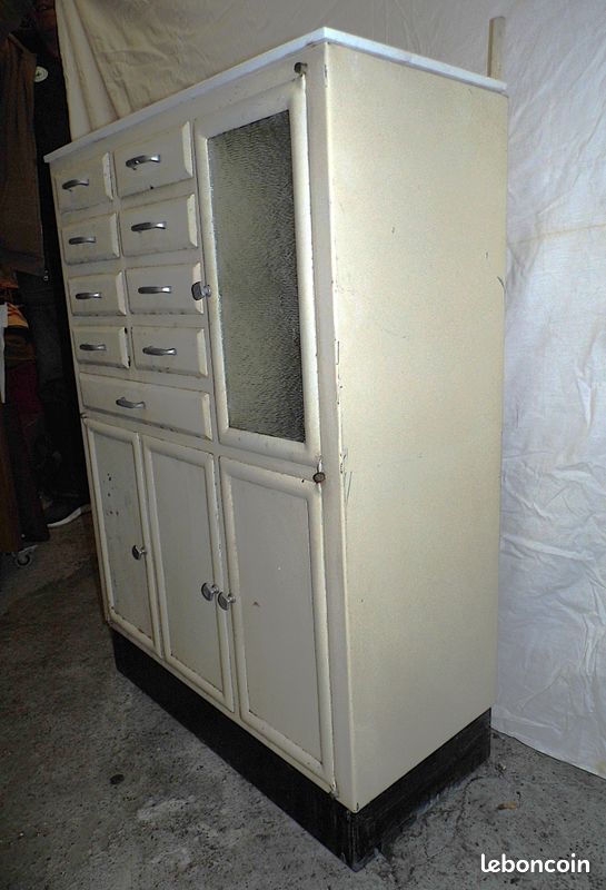 Meuble de métier dentiste hopital années 50 armoire pharmacie vintage design XXème siecle meuble industriel (image 7)