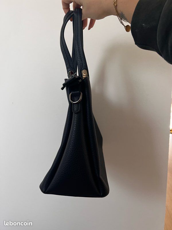 Magnifique sac cuir chic bleu marine (image 7)