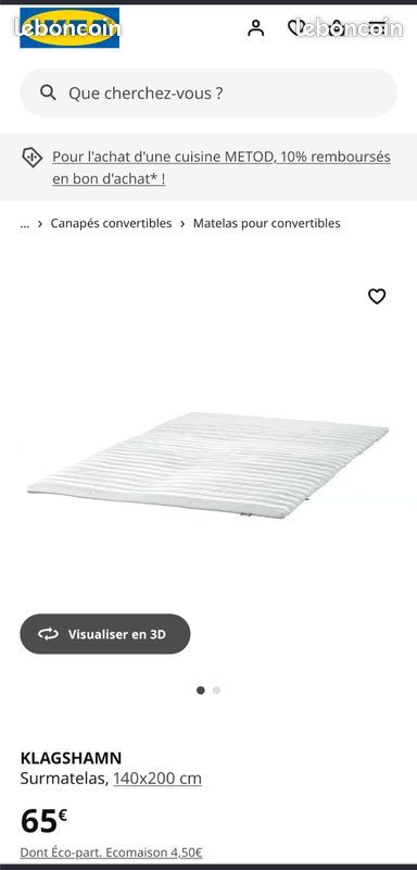 Urgent Canapé convertible scandinave 3 places en tissu bleu paon et bois clair avec matelas 10 cm CREEP (image 7)