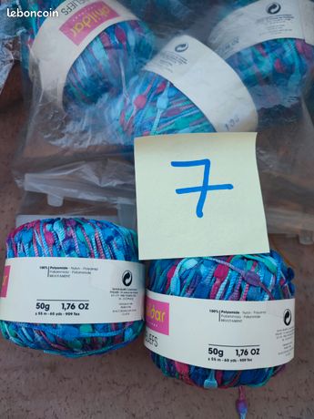 Pelotes De Laine Phildar Boubou Lagune - Viscose/Polyamide - Ruban - Numéro De Crochet 6