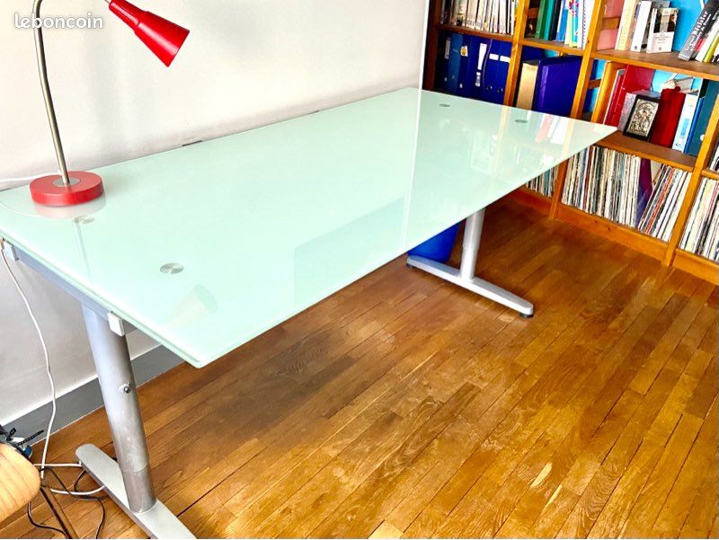 Bureau plateau verre 160x80 / Excellent état / 40 euros (image 3)