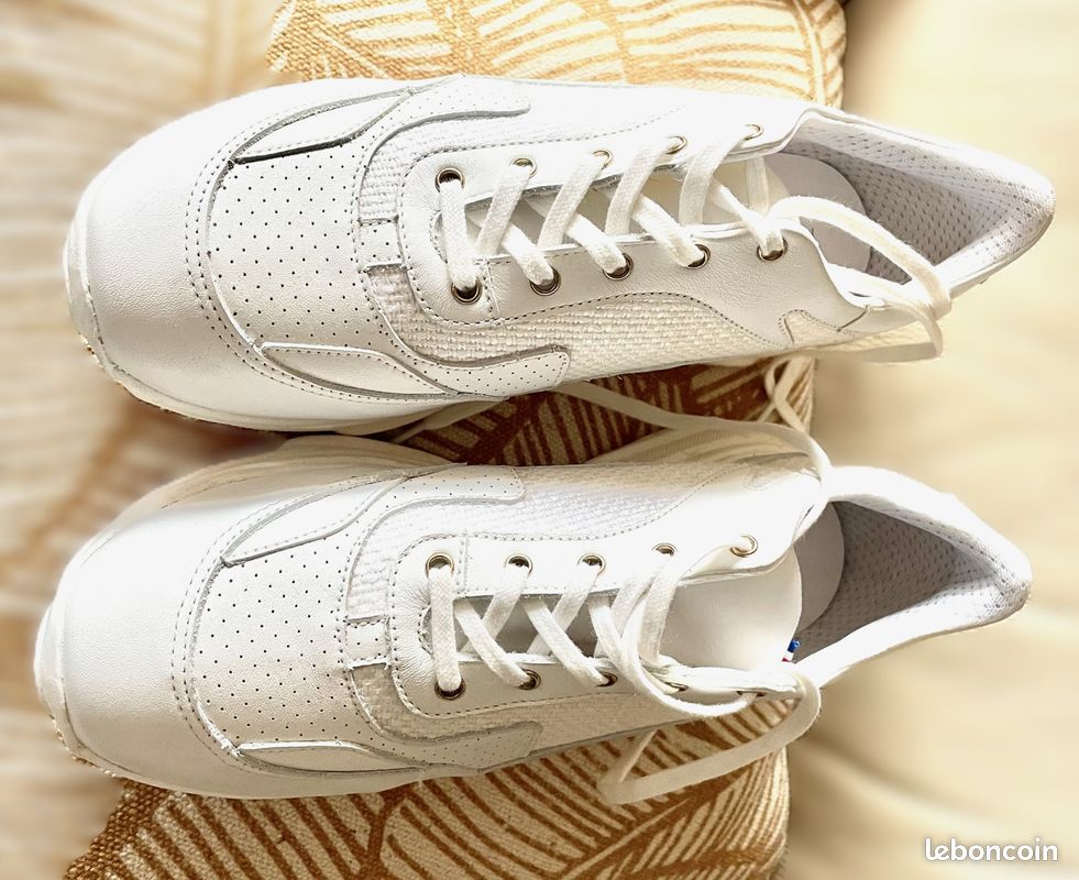 Baskets Sneakers blanches plate-forme neuves de Créateur (image 4)