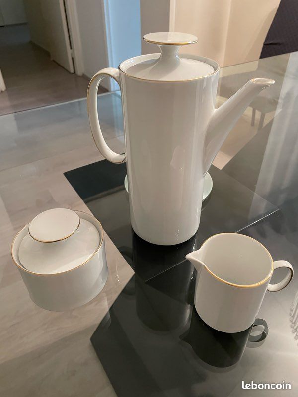 Service De Table Allemand Thomas R - Porcelaine Beige Motif Années 50/60 - 16 Pièces