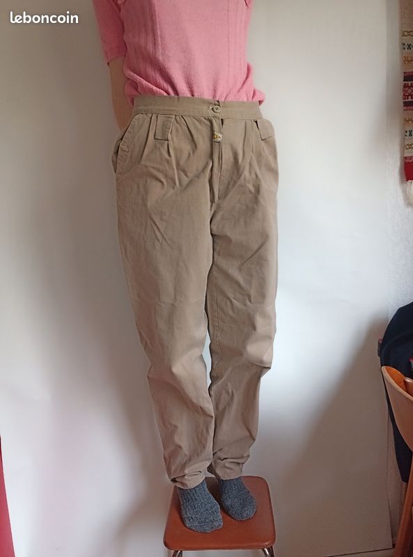 Pantalon Femme Beige Toile Taille 36 – Belle Occasion État Impeccable