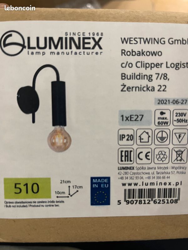 2 Lampes Luminex modernes - Neuves, jamais utilisées (image 1)