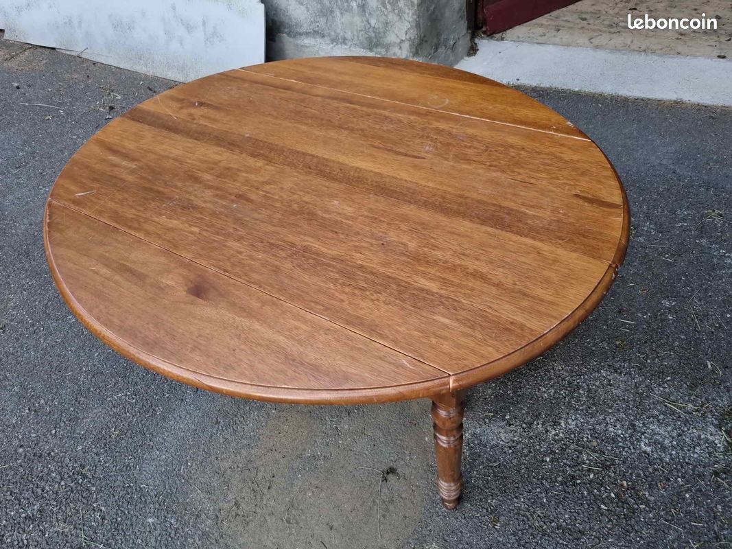Table ovale chêne bord rabattable (image 1)