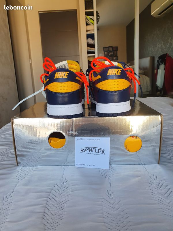 Nike x Off White Dunk Low SB Michigan Yellow Navy Blue (image 6)