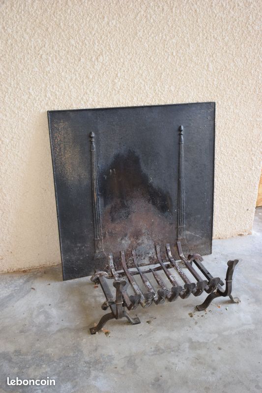Pare feu en fonte avec support buches (image 2)