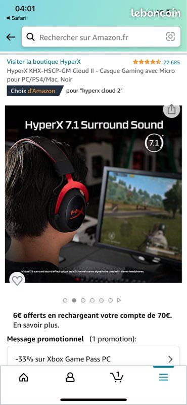 Casque Hyper X Cloud 2 PS4 (image 4)