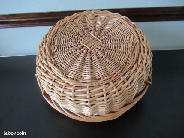 Panier Rond Ajouré Osier Naturel D 26x26.5cm