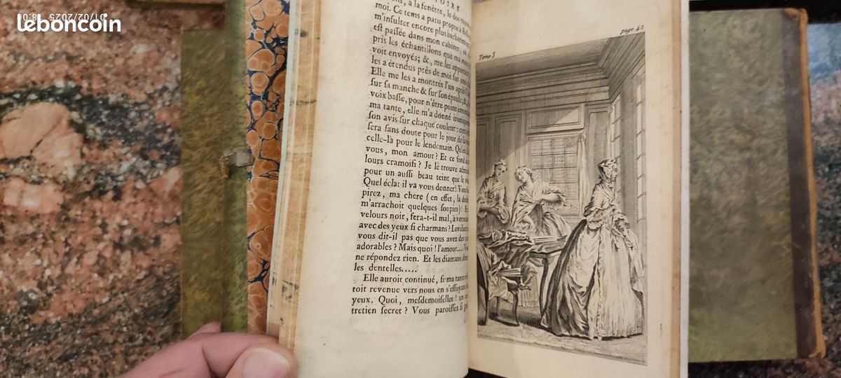 Lettres angloises, ou Histoire de Miss Clarisse Harlove. Nouvelle édition, augmentée de l'Eloge de Richardson, des lettres posthules & du testament de Clarisse.(Complet, 14 volumes reliés 7 tomes). (image 19)