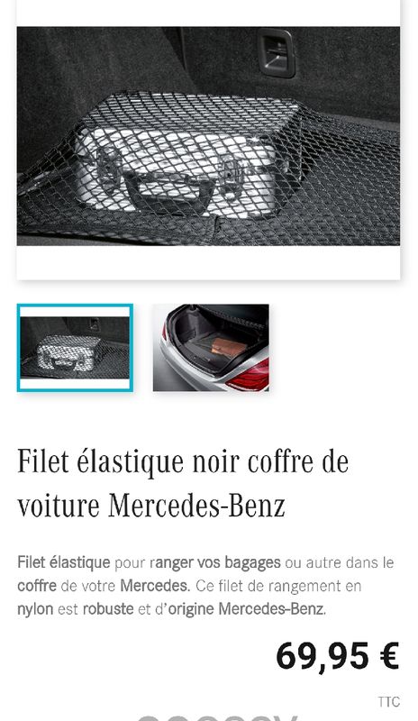 Filet élastique coffre Mercedes - Équipement auto