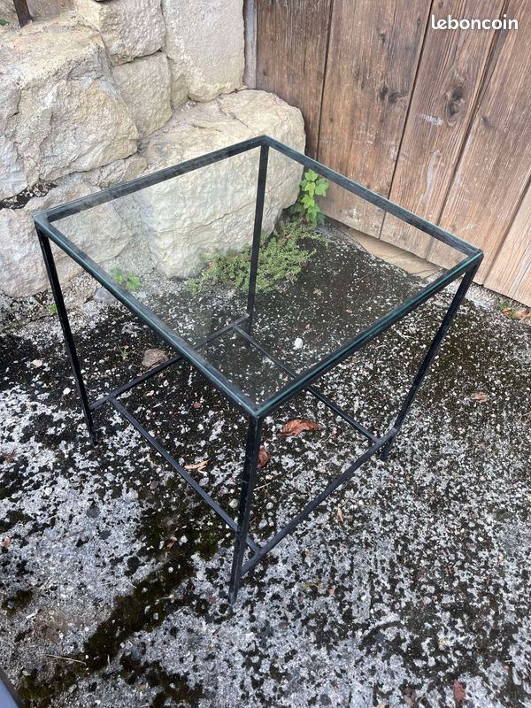 Bout de canapé/Table basse en verre (image 1)