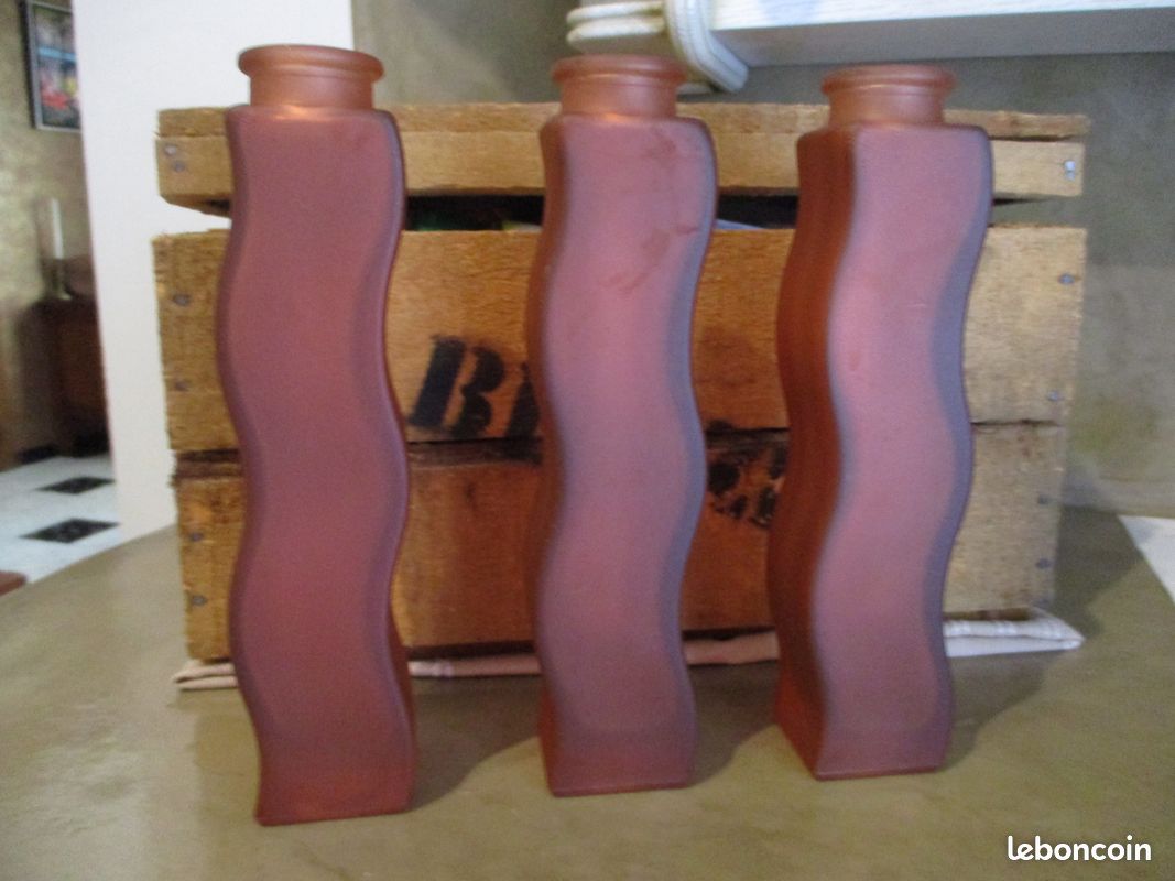 Lot 3 vases Skamt IKEA marron ocre (image 1)