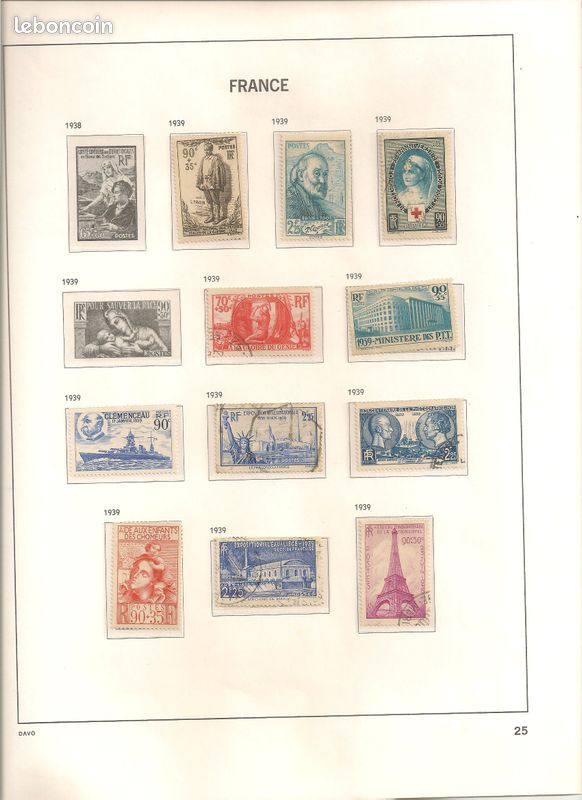 Lot de timbre france de 1935 à 1940 type o ou neuf (image 8)