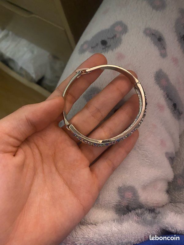 Bracelet rigide argenté (image 9)