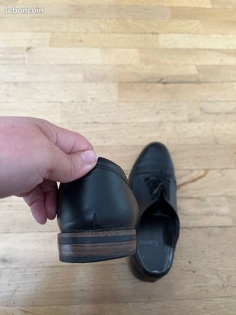 Paire de chaussures derbies noires femme cuir 39 Gémo (image 2)