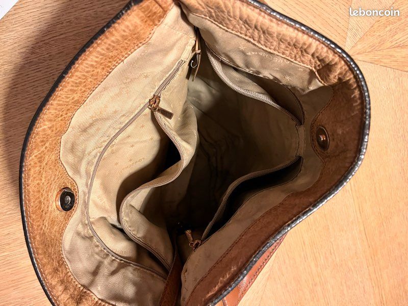 Sac Longchamps cuir marron vintage (image 3)