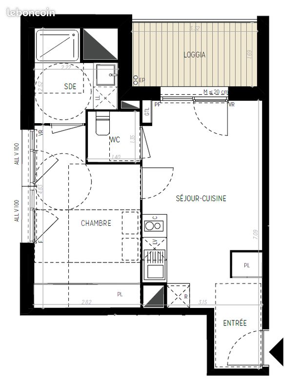 Appartement 2 pièces 37 m² · à Toulouse · 37,1 m² · 600 €/mois