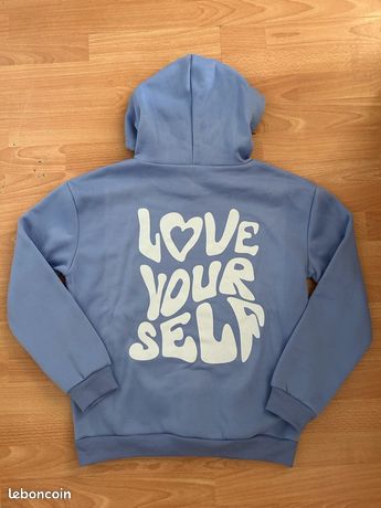 Pull à Capuche Femme Divided H&M - Coton Bleu, Taille XS, Manches Longues, Très Bon état