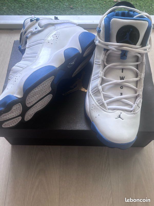 Air Jordan rings blanche et bleu Chaussures