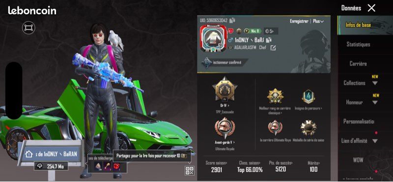 Échange et vente compte PUBG Malagasy