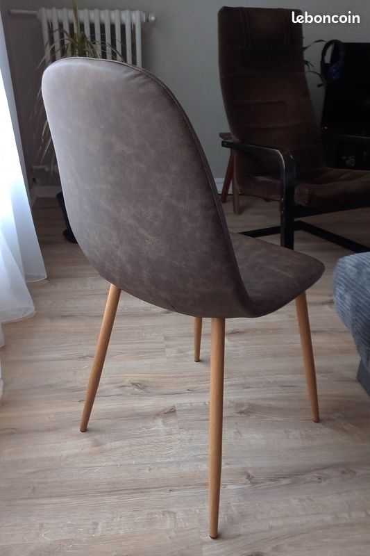 Chaise skaï marron (image 2)