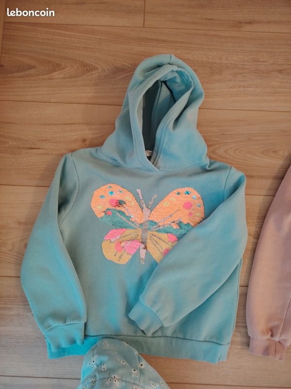 4 jolies vêtements sweat / pull zippés à capuche TBE 6/8 ans enfants unisexe garçon ou fille (7) (image 4)