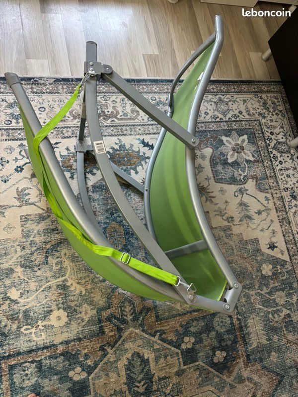 Bain de soleil pliant / Transat vert Innov'Axe - Très bon état (image 2)