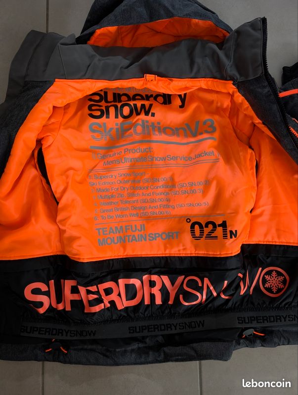 Orange Veste Superdry Snow Homme Superdry, Ski Peak Rescue Veste