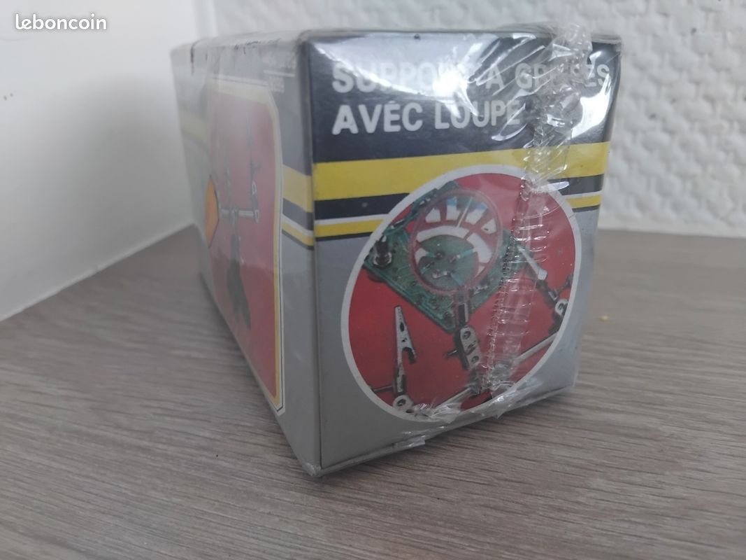 Support à griffes avec loupe pour soudure électronique modélisme petit travaux de précision bricolage NEUF (image 2)