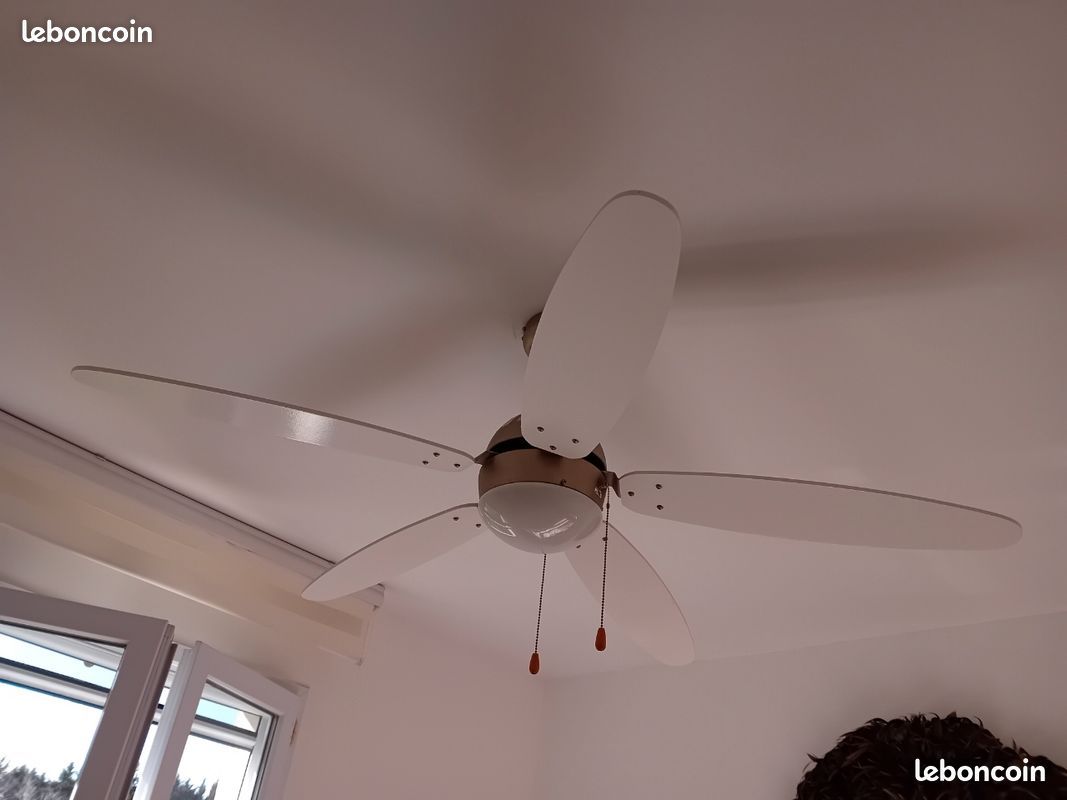 Ventilateur de plafond 54 cm LED télécommande (6 vitesses, lumière