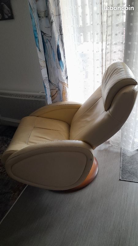 Fauteuil cuir relax Jacques Leleu (image 3)