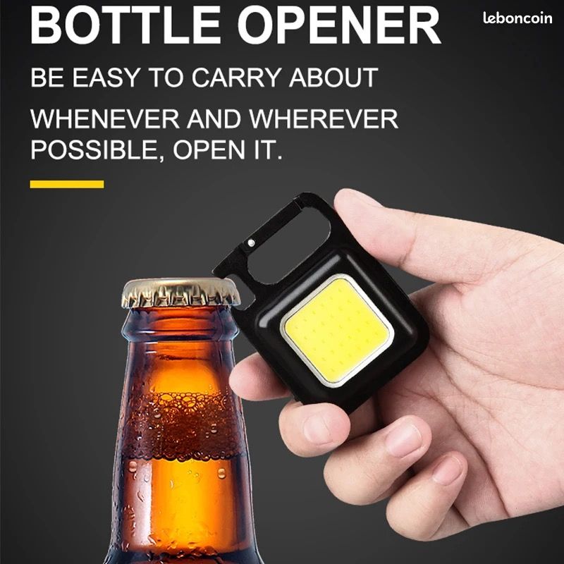 Mini lampe de poche portable COB, porte-clés, 4 éclairages, torche EDC, extérieur, étanche, urgence, camping, pêche, lampes de travail (image 3)