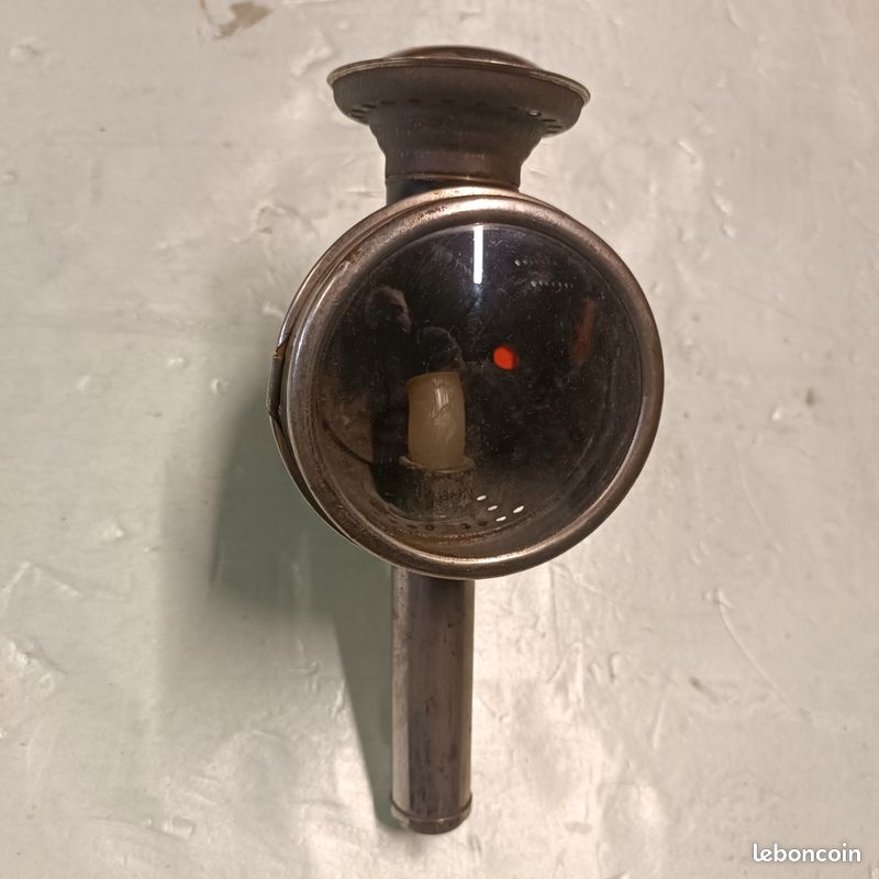 Ancienne Lanterne à Bougie Pour Vélo - 24 Cm - Vintage Rouillée Déco Atelier