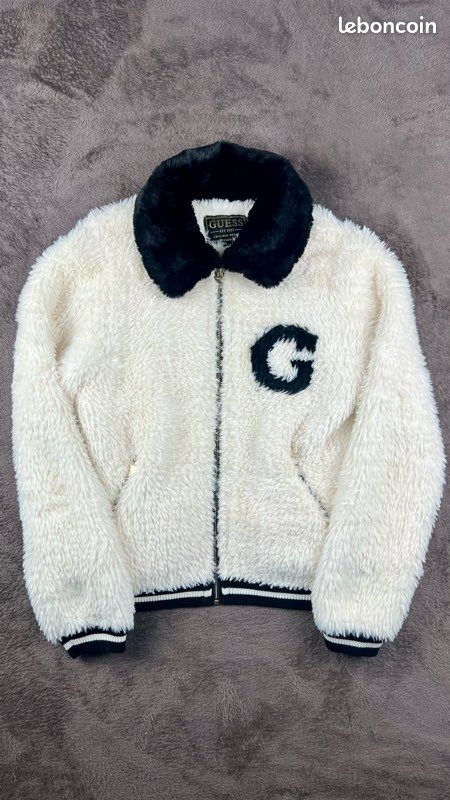 Veste Doudoune Guess Femme - Noir Et Blanc, Taille S, Occasion Très Bon état