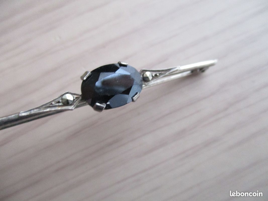 Broche Vintage En Argent Massif Et Marcassites - Ancienne, Occasion, Belle Pièce