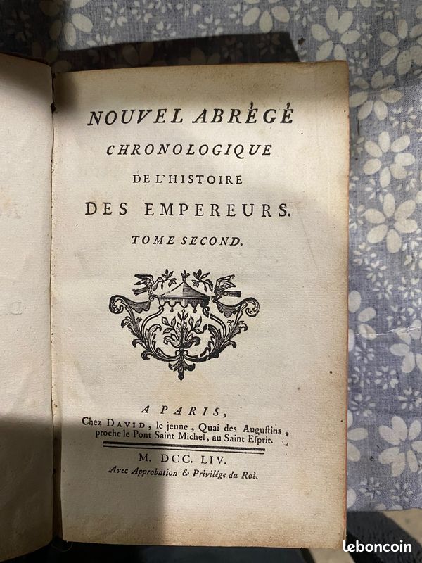 Livre ancien de 1754 (image 3)