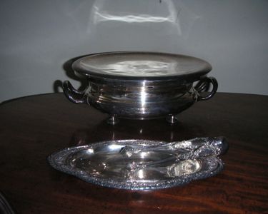 Ancien Chauffe-plat En Métal Argenté, Art De La Table Français Vintage