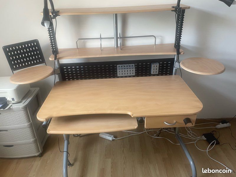 Bureau informatique – très robuste – multi-étagères (image 3)
