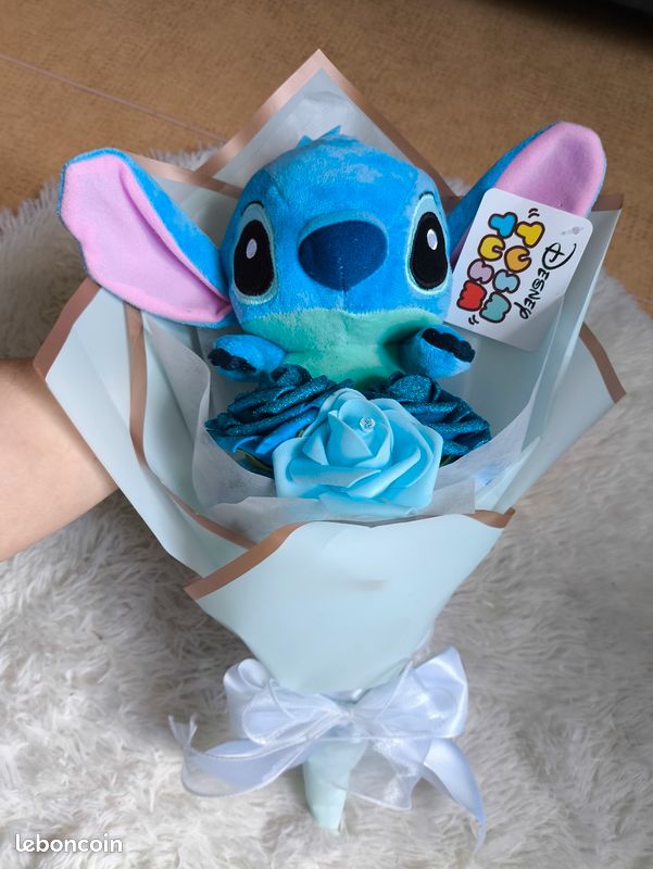 Buket Bunga Bunga Peluche Bouquet De Rose Bleu A Paillettes