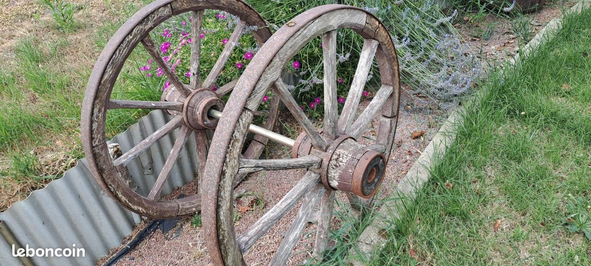 2 roues de charette diamètre 80cm (image 1)