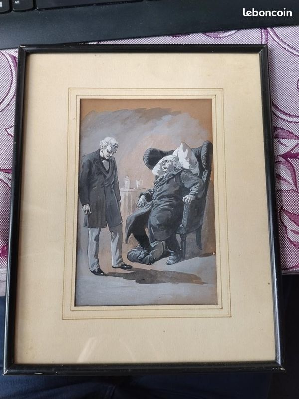 Tableau : très belle gouache attribuée au peintre belge Franz Gaillard 1861/1932 (image 1)