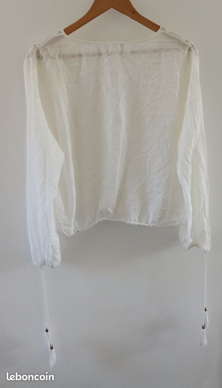 Blouse blanche Bohème Mango T40 (image 2)