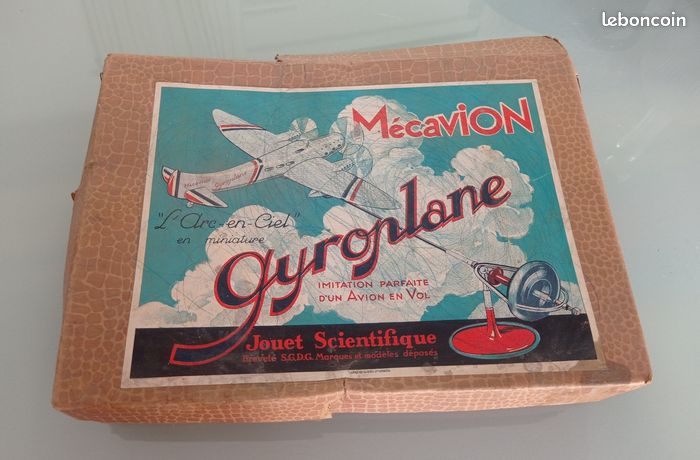 Ancien Jouet Avion Mécavion L'Arc En Ciel - COUZINET - Gyroplane Poste Aérienne