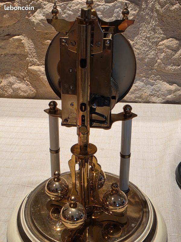 Ancienne Pendule 400 jours Silvo (Koma) - Décor Floral - Sous Globe (image 11)