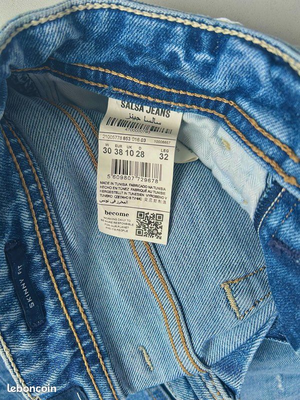 Jean Salsa Homme Skinny – Taille 38 – Excellent état (image 3)