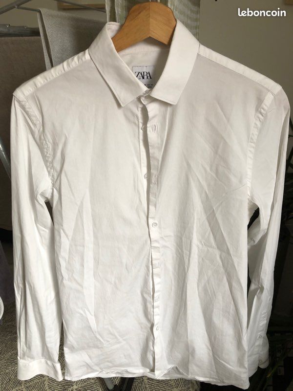 Chemise blanche slim fit, taille M Zara Homme Vêtements
