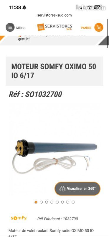 Lot de 5 moteurs SOMFY OXIMO RTS - Bricolage